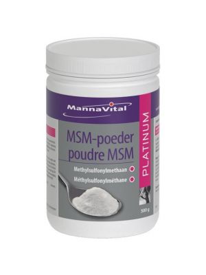 Mannavital MSM poudre Platinum 500g - Supplément naturel maintenant disponible chez Amanvida.eu