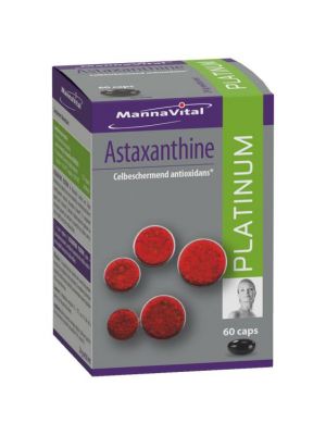 Mannavital Astaxanthin 60 caps - Antioxydant protecteur des cellules - Achetez Mannavital en ligne sur Amanvida.eu ! 
