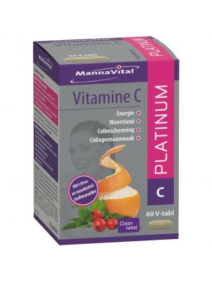 Buy Mannavital Vitamine C - natural supplement for energy, resistance, cellular protection and collagen production - now available on Amanvida.eu!