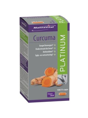 Buy Mannavital curcuma platinum 180 v-caps - Natural supplement available now from Amanvida.eu!