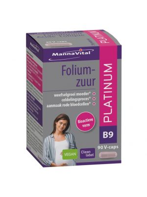Acheter Mannavital Folic Acid 90 V-caps en ligne chez Amanvida - Supplément naturel pour la grossesse
