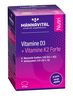 Acheter Mannavital Vitamine D3 + Vitamine K2 Forte en ligne chez Amanvida - Official Mannavital webshop - Quick & easy ordering