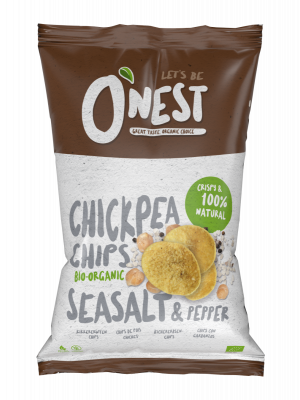O'nest chickpea chips, seasalt & pepper, online by Amanvida