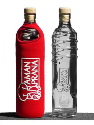 Amanprana Trinkflasche Eco Respekt, glas, 500ml, rot