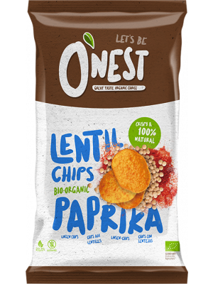 Buy O'nest lentil chips with paprika online at Amanvida.