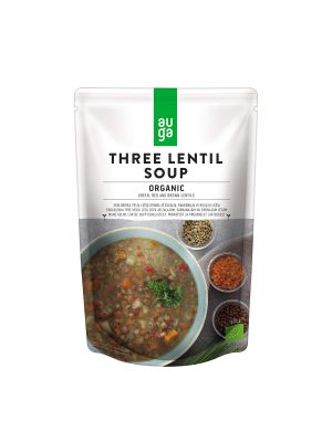 Lentil soup in a pouch, 3 types of lentils 400g, organic | Auga