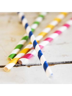 Bendy striped paper straws