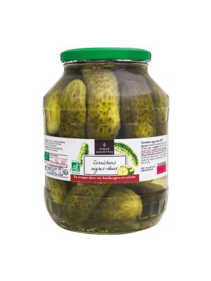Pickled gherkins sweet & sour, large 170cl, organic | Pique Assiettes