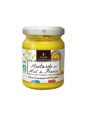 Mosterd met franse honing 125g, bio | Pique Assiettes