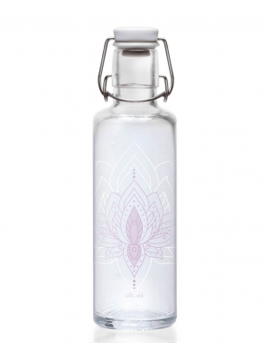 SOULBOTTLES | Drinkfles glas ‘Just Breathe’ – een Soulbottle voor liefhebbers van de lotusbloem en yoga