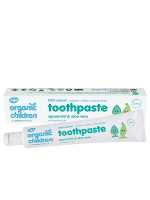 Dentifrice pour enfants à la menthe verte & à l'aloe vera, sans fluor 50ml, bio | Green People