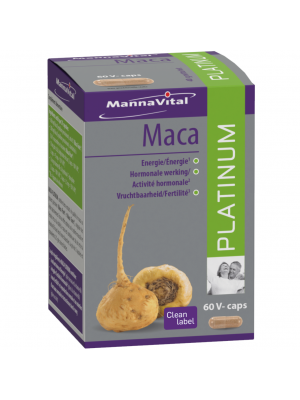 Buy Mannavital Maca platinum 60 V-caps now from Amanvida.eu - natural supplement for hormonal function and fertility