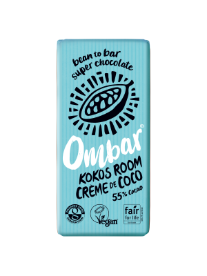 Koop heerlijke fair trade en biologische chocolade van Ombar online! Kokosroom met 55% cacao - nu verkrijgbaar bij Amanvida