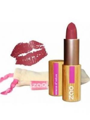 Matte lippenstift (rood - licht ) van ZAO - 100% natuurlijke make-up - met waardevolle oliën en plantenextracten, waardoor je lippen zacht en soepel aanvoelen 