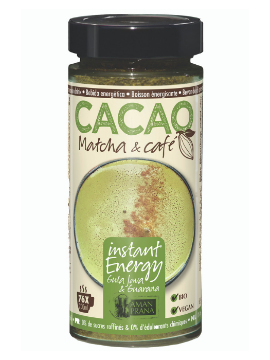 Amanprana Cacao Matcha & Cafe 230g, bio